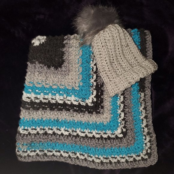 🌻HP🌻Handmade Crochet Baby Blanket & Hat Set - Picture 2 of 7